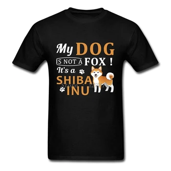 Harajuku T-Košile Shiba Inu Pes Není Fox Tričko Teenager Krátký rukáv Úžasné Topy Muži Roll DIY Černé Letní Kreslený Tisk
