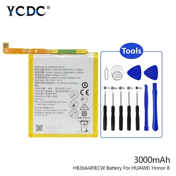HB366481ECW Baterie 3.82 V, 3000mAh baterie Pro Huawei Honor 8 Počest 5C Ascend P9 P10 Lite G9 + Nástroje Pro Huawei P9 P10 P20 Lite G9 Čest