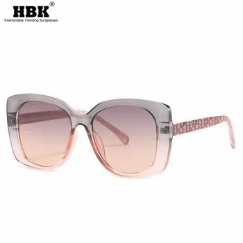 HBK Luxusní Velké Náměstí sluneční Brýle, Ženy, Kočičí Oko Značky Značkové Retro Gradient Sluneční Brýle, Ženy Nadrozměrné Černé Odstíny UV400