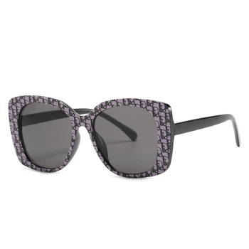 HBK Luxusní Velké Náměstí sluneční Brýle, Ženy, Kočičí Oko Značky Značkové Retro Gradient Sluneční Brýle, Ženy Nadrozměrné Černé Odstíny UV400