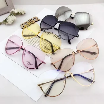 HBK Unisex Pilotní sluneční Brýle Modis Oculos De Sol Feminino Transparentní Brýle 2019 Luxusní Ženy Značky Značkové Sluneční Brýle