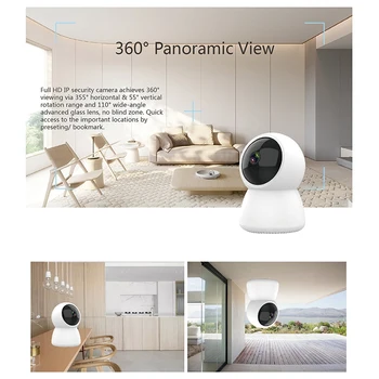 HD 1080P bezpečnostní Kamera Smart Bezdrátová IP Kamera Domácí Bezpečnostní PTZ Kamera WiFi, Noční Vidění Kamera Baby Monitor