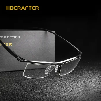 HDCRAFTER Náměstí Brýle Rám Muži Ženy Optické Čočky Čtení Vintage TR90 Titan Krátkozrakost Muž Proti Modré Světlo Brýle