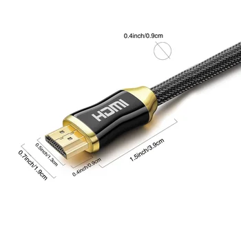 HDMI Kabel 3 m - Pletená Stínění Kabelu - Ultra High Speed - Ethernet A Audio Return - Video HD - Xbox, PlayStation, PS3, PS4, PC, TV