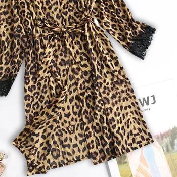 Hedvábné Pyžamo Set Pro Ženy Leopard Tisk 4 Ks Pyžama Sada Saténové Pyžama Mujer Oblečení Na Spaní Noční Úbory Domů Šaty Sexy Spodní Prádlo #W