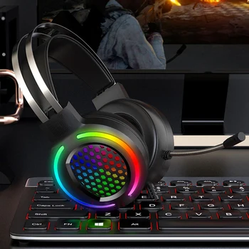 Herní Sluchátka 3,5 Rozhraní 7.1 Rozhraní USB Gaming Headset RGB Lampa Náhlavní souprava pro Počítač , Ps4