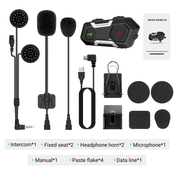 HEROBIKER Vodotěsné Motocykl Intercom Helmu Headset Helmu Reproduktor Interphone Moto Headset Bezdrátová Intercomunicador 1200M