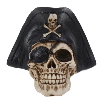 HeyMamba Pirate Skull Zahradní Sochy Osobní Módní Halloween Dekorace Ornament Dárek