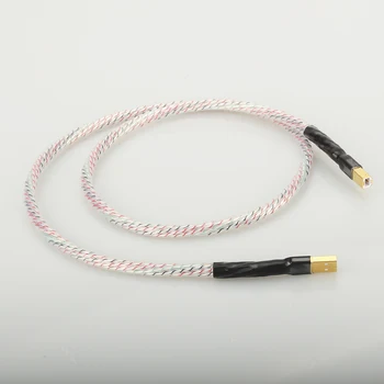 Hi-fi kvalita dvojice Stříbrný Pozlacený + štít, Kabel USB Typ A na Typ B, hi-fi Datový Kabel Pro PŘEVODNÍK