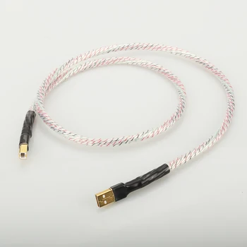 Hi-fi kvalita dvojice Stříbrný Pozlacený + štít, Kabel USB Typ A na Typ B, hi-fi Datový Kabel Pro PŘEVODNÍK