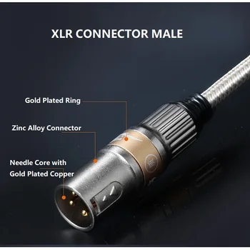 Hi-XLR Mikrofonní Kabel Samec XLR na XLR Samec Audio Kabel pro Mixer Sound Systém Zesilovač Kamery Mic Stage Studio Šňůry