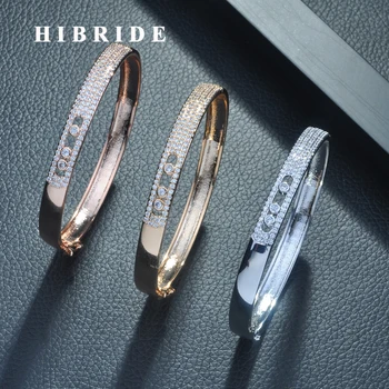 HIBRIDE Luxusní AAA Zirkony Vydláždit Manžety Náramek A Náramek Šperky Nastavitelný Náramek Módní Šperky pro Ženy, Strana GiftsB-145