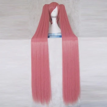 Hidan žádné Aria Kanzaki H. Aria Růžové 120 CM Dlouhé Syntetické Vlasy Cosplay Kostým Party Paruka + 2 Ponytails + Čepice Paruka