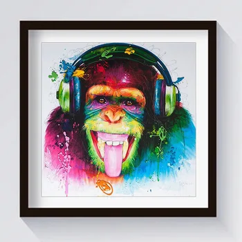 Hip Hop Animal Chimpanze Orangutan Malířské Plátno Hip Hop Opičí Wall Art Plakát a Vytiskne Snímky pro Domácí Obývací Pokoj Dekor