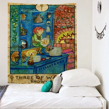 Hippie dekor astrologie gobelín psychické tarot koberec mandala tapisserie murale ne, něco tarot