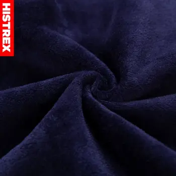 HISTREX Značka Muži Tričko Hnědé Kostkované Proužek Business Casual Man Podzim Zima Tlusté Teplé Fleece Muž, Společenské Šaty Košile Modrá Navy
