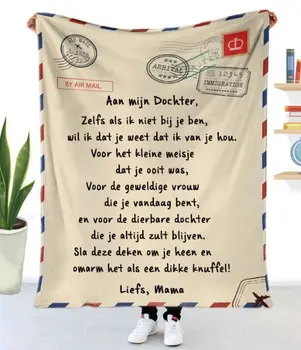 Holandský Vyjádřit Lásku, ABY se Moje Dcera Zábavný Charakter Deka 3D Tisk Sherpa Deku na Postel, bytového Textilu Deku Nejlepší Dárek 05