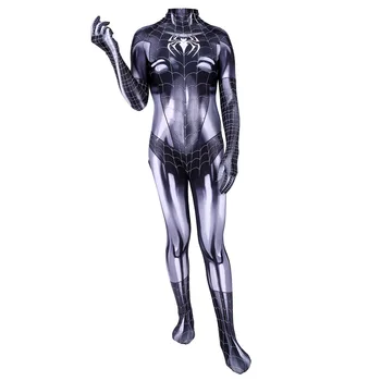 Holka, 3D Tisk Kombinéza Mary Jane Černá Kočka Jed Halloween Cosplay Kostým Zentai Obleček