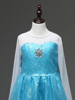 Holky Lišty Princezna Šaty Maškarní Kostým Elsa Dívka Sněhová Královna Halloween Narozeninové Párty Šaty s Dlouhým Vlak Plášť