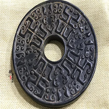 Hongshan Kultury nefrit sbírky vysoká hustota železa meteorit jade bezpečnostní sponou osm trigrams
