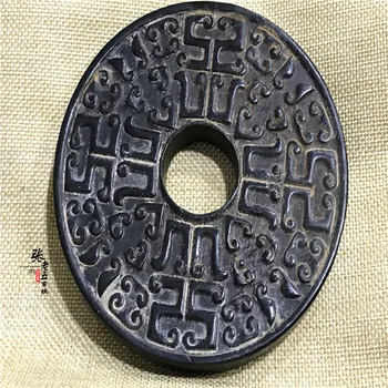 Hongshan Kultury nefrit sbírky vysoká hustota železa meteorit jade bezpečnostní sponou osm trigrams