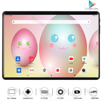 Horká novinka 2.5 D Tvrzené Sklo Ultra Slim 10 palcový Tablet PC Quad Core 3 gb RAM 32 GB ROM 5.0 M Camera Android 9.0 Tablet 10.1 WiFi GPS