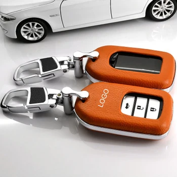 Horní Vrstva Kůže Klíče od Auta Případě Pro Honda CRV/CIVIC/Accord 9/MĚSTO/Crosstour/VEZEL Auto Klíč Kryt Shell Klíčenka