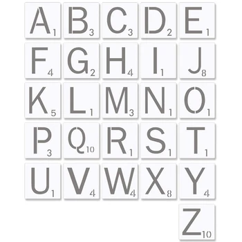 HOT-26Pcs Opakovaně Scrabble Dopisy Zeď Dekor Scrabble Styl Dlaždice Vzorníku Dopisy Děti DIY Umění a Řemesla Kreslení Šablony