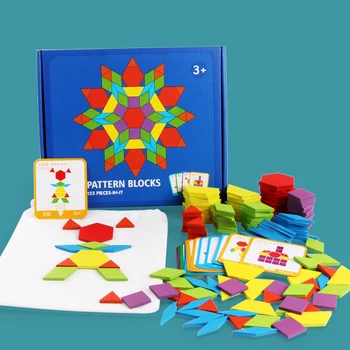 Hot Prodej 155pcs Dřevěné Puzzle Desky Sada Barevné Dětské Vzdělávací Hračky pro Děti, Učení, Rozvoj Hračka Y012