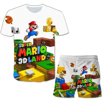 Hot prodej! 2020 Summer Mario styl Děti oblečení sady Dítě chlapci dívky t košile+šortky, kalhoty, sportovní oblek dětské oblečení