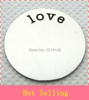 Hot prodej 22mm velké stříbrné plovoucí desky láska disk fit 30mm sklo plovoucí přívěsky medailon