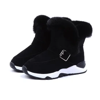 Hot prodej dětské boty boty roku 2020, nové zimní plyšové teplé dívky chlapci boty módní kožené měkké sametové non-slip dívka boty