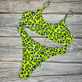 Hot Prodej Tisku Bikiny Sady Ženské Sexy Ženy Plavky S Nízkým Pasem Plavky Leopard Serpentine Koupání Plavky Letní