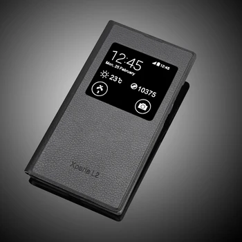 Hot Prodej Zobrazit Okno Pouzdro pro Sony Xperia L2 Telefon kryty Pro Xperia L2 flip pu kožené Pouzdro