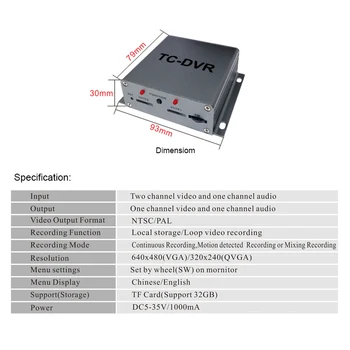 Hot SD Kartu Mini Auto DVR Video Záznamník, Podpora Dual 32GB TF Karty, Real-time video Záznam, Detekce Pohybu, VGA 640*480