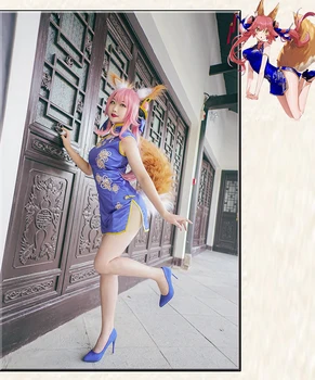 Hra FGO Cosplay Fate/Grand Order Tamamo ne Mae Cosplay Kostým Ženy Šaty Tamamo Sexy Cheongsam Halloween Karnevalové Obleky