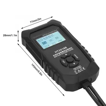 HT2018B Auto Digitální Baterie Tester Analyzátor 6V/12V/24V S LCD Displejem