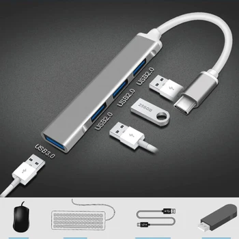 HUB Vyhýbal Stanice USB 3.0 HUB Typ C USB Splitter Thunderbolt 3 a USB-C Dock Adaptér OTG pro Mobilní Telefon, Notebooky PC Počítače