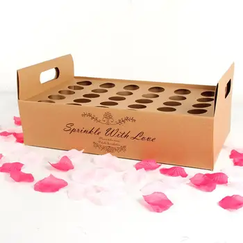 Huiran Přírodní Kraft Papír růží Rámu Zásobník pro Svatební Dekorace Rustikální Pletí Dekorace Pro Svatby Nevěsta