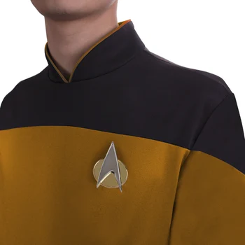 Hvězda Žlutá Kombinéza Star Trek The Next Generation Unisex Dospělé Cosplay Kostým Halloween Jednotná