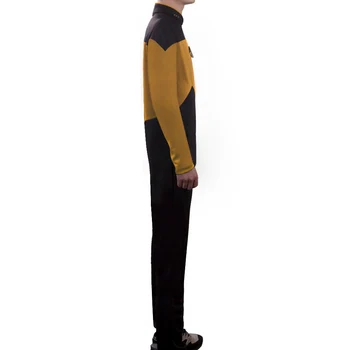 Hvězda Žlutá Kombinéza Star Trek The Next Generation Unisex Dospělé Cosplay Kostým Halloween Jednotná