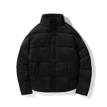 IEFB / pánské oblečení nové bavlněné vycpané sako pánské Manšestr chleba bunda volné velké velikosti límcem zip zimní kabát 9Y4140