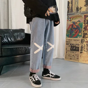 IiDossan XX Vytištěné Rovné Džíny Muži Kalhoty Klasické 2020 Ženy Denim Džíny Designer Streetwear Harajuku Pánské Kalhoty Módní