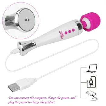 IKOKY AV Masér Vibrátory G-spot Výkonný Vibrátor, USB Nabíjecí Klitoris Stimulovat Kouzelná Hůlka 12 Speed Sex Hračky pro Ženy