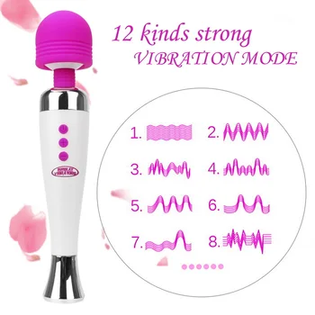 IKOKY AV Masér Vibrátory G-spot Výkonný Vibrátor, USB Nabíjecí Klitoris Stimulovat Kouzelná Hůlka 12 Speed Sex Hračky pro Ženy