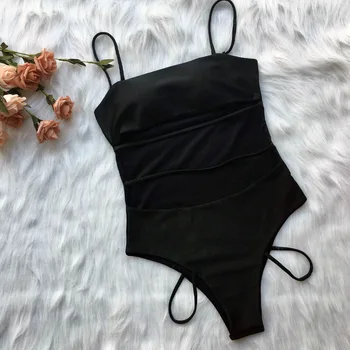 IMANFive Ženy Černé Sexy Hollow Out Kombinézu Monokini Plavky 2019 Hot Prodej Plavky Polstrovaná Jednoho Kusu Obleky Plavky Ženy