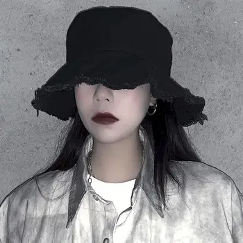 In Harajuku černá rybář kbelík klobouk ženy 2020 nové letní dámské klobouky korejský styl módní ležérní solidní preppy mladý čepice