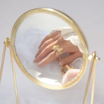 In Hot Prodej 14K Skutečné Zlato Nastavitelný Duté Prsteny pro Ženy Luxusní Zářící AAA Kubické Zirkony Motýl Zásnubní Prsteny
