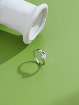 INALIS 925 Mincovní Stříbro Prsteny Pro Ženy Elegantní 5A Jasné Kubické Zirkony Jemné Šperky, Snubní Zásnubní Romantický Prsten Na Prodej