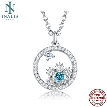 INALIS Geometrické Vánoční sněhové Vločky Přívěsek Náhrdelníky Pro Ženy, Romantické Zirkony Náhrdelník Výročí Módní Šperky